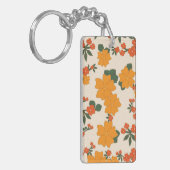 Oranje bloemen, flessenpatroon, patroon van bloeme sleutelhanger (Voorkant Links)