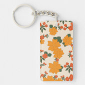 Oranje bloemen, flessenpatroon, patroon van bloeme sleutelhanger (Voorkant)