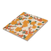 Oranje bloemen, flessenpatroon, patroon van bloeme tegeltje (Zijkant)