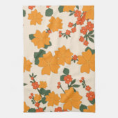 Oranje bloemen, flessenpatroon, patroon van bloeme theedoek (Verticaal)
