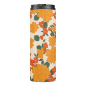 Oranje bloemen, flessenpatroon, patroon van bloeme thermosbeker (Achterkant)