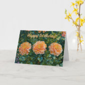 Oranje bloemen Garden Art Birthday Kaart (Gele Bloem)