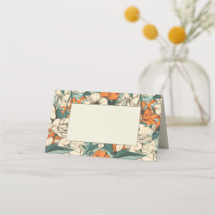 Oranje bloemen gastlandkaart plaatskaartje