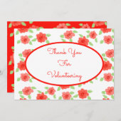 Oranje bloemen geaccentueerd bedankkaart (Voorkant / Achterkant)