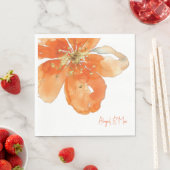 Oranje Bloemen Gepersonaliseerde Trouwlunch Servet (Insitu)
