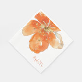 Oranje Bloemen Gepersonaliseerde Trouwlunch Servet (Hoek)