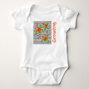 Oranje Bloemen Groeiende Baby Outfit Romper