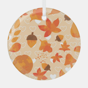 Oranje bloemen: hand doedel patroon. glas ornament