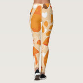 Oranje bloemen: hand doedel patroon. leggings (Achterkant)