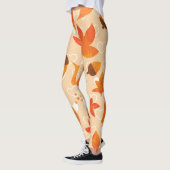Oranje bloemen: hand doedel patroon. leggings (Links)