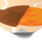 Oranje bloemen: hand doedel patroon. poster (Hoek)