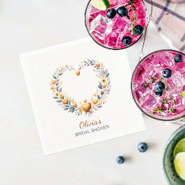 Oranje Bloemen Hart Vrijgezellenfeest Servet