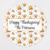 Oranje Bloemen Herfst Lijm/Waterdicht Labels (Design 2)