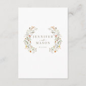 Oranje Bloemen Herfst Tuin Trouwmenu Kaarten (Achterkant)