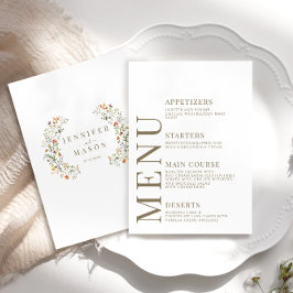 Oranje Bloemen Herfst Tuin Trouwmenu Kaarten