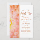 Oranje Bloemen High Tea Vrijgezellenfeest Kaart (Voorkant)