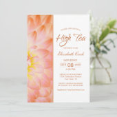 Oranje Bloemen High Tea Vrijgezellenfeest Kaart (Staand voorkant)