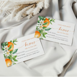 Oranje Bloemen Hoeveel Kussen Douche Game Card Plaatskaartje