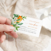 Oranje Bloemen Hoeveel Snoepjes Douche Game Card Plaatskaartje