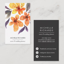 Oranje bloemen | Icons voor professionele sociale  Visitekaartje