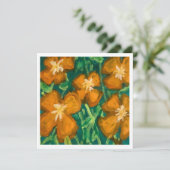 Oranje bloemen kaart (Staand voorkant)