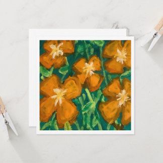 Oranje bloemen kaart