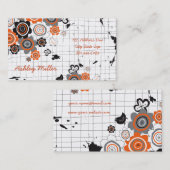 Oranje bloemen Kind Visitekaartje (Voorkant / Achterkant)