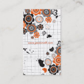 Oranje bloemen Kind Visitekaartje (Achterkant)