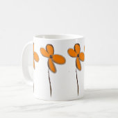 Oranje bloemen koffiemok (Voorkant links)
