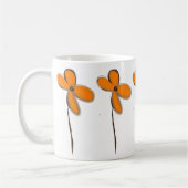 Oranje bloemen koffiemok (Links)