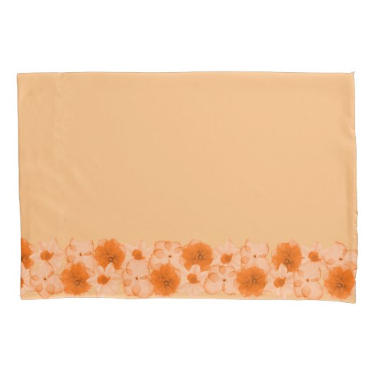 Oranje bloemen kussensloop (Voorkant)