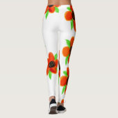 Oranje Bloemen Leggings (Achterkant)