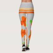 Oranje Bloemen Leggings (Achterkant)