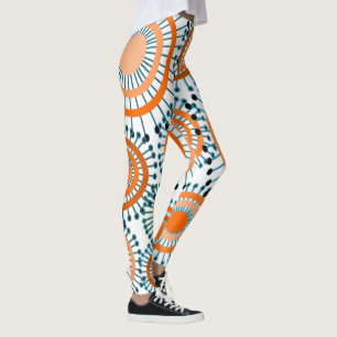 Oranje bloemen leggings