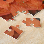 Oranje bloemen legpuzzel (Zijkant)