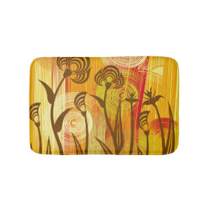 Oranje bloemen: levendige achtergrondpatroon badmat