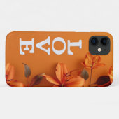 Oranje Bloemen LIEFDE Ontwerp Case-Mate iPhone Case (Achterkant (horizontaal))