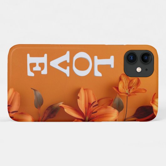 Oranje Bloemen LIEFDE Ontwerp Case-Mate iPhone Case (Achterkant (horizontaal))