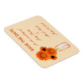 Oranje bloemen Mason Jar sparen de Datum Magnet Magneet (Rechterzijde)