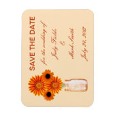Oranje bloemen Mason Jar sparen de Datum Magnet Magneet (Verticaal)