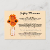 Oranje Bloemen Mason Jar veiligheidsmaatregelen Informatiekaartje (Voorkant)