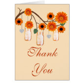 Oranje bloemen Mason Jars Hartelijk dank (Voorkant)