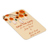 Oranje Bloemen Metselwerk Potten Save The Date Mag Magneet (Rechterzijde)