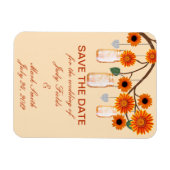 Oranje Bloemen Metselwerk Potten Save The Date Mag Magneet (Horizontaal)