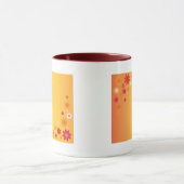 Oranje bloemen mok (Midden)