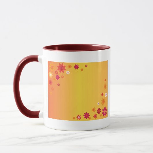 Oranje bloemen mok (Links)
