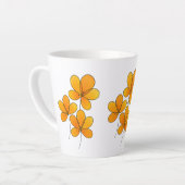 Oranje bloemen - Mooi bloemontwerp voor Mokken, Latte Mok (Linkerhoek)