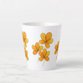 Oranje bloemen - Mooi bloemontwerp voor Mokken, Latte Mok (Voorkant)