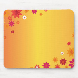 Oranje bloemen muismat