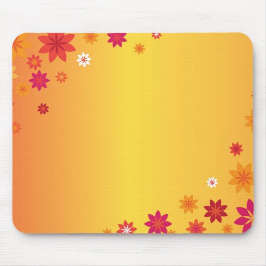Oranje bloemen muismat (Voorkant)